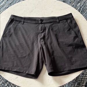 lululemon athletica Men's Black Flat-Front Performance Shorts